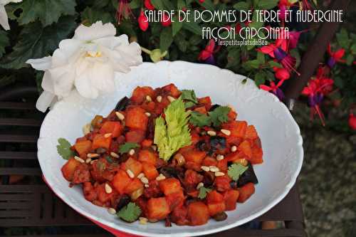 Salade de pommes de terre et d'aubergine façon caponata