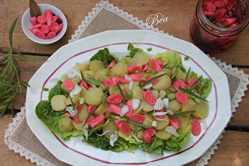 Salade de pommes de terre et pickles de radis