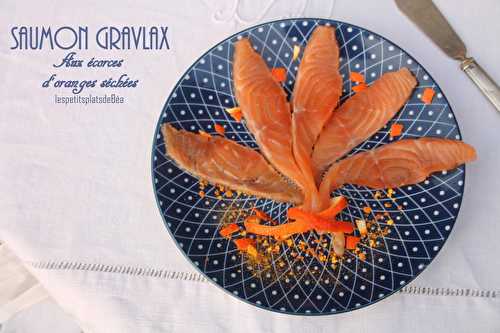 Saumon gravlax aux écorces d'oranges séchées