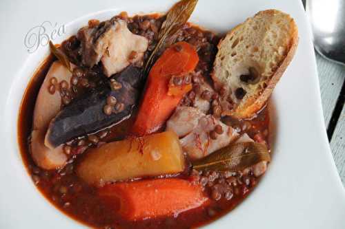 Soupe de lentilles rouges au Cabillaud