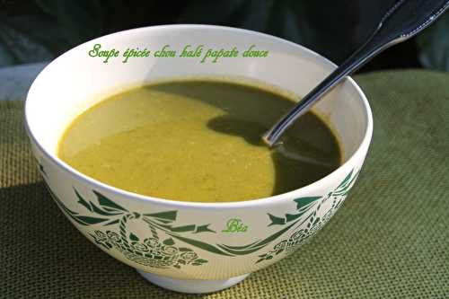 Soupe épicée au chou kalé et à la patate douce - Les petits plats de Béa