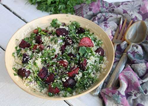 Taboulé aux herbes et aux betteraves primeur rôties