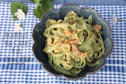 Tagliatelles aux orties à la carbonara