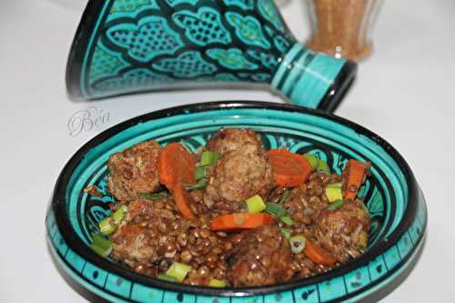 Tajine de lentilles rouges et boulettes de veau -  Bataille Food # 71