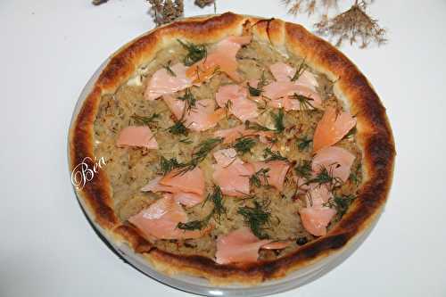 Tarte alsacienne choucroute et saumon fumé