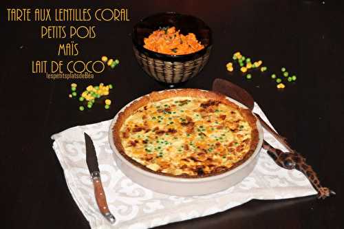 Tarte aux lentilles corail, petits pois, et lait de coco