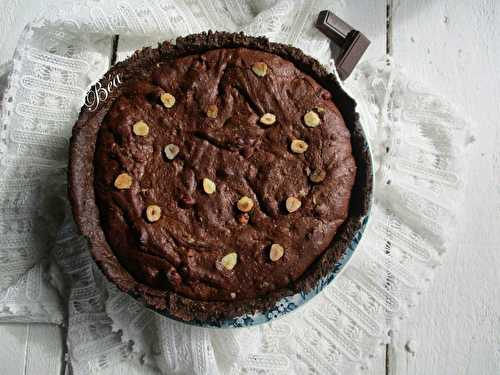 Tarte  brownie aux noisettes