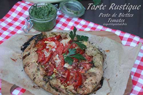 Tarte rustique au pesto de blettes et tomates