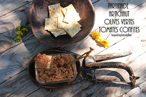 Tartinade artichaut, olives vertes et tomates confites