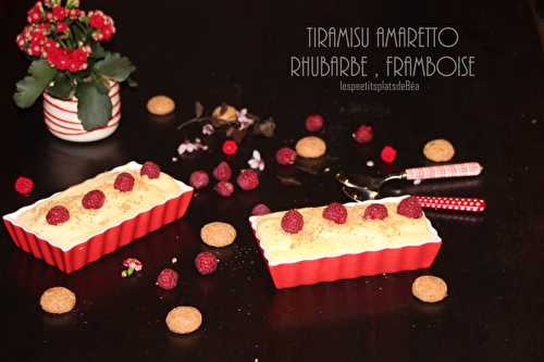 Tiramisu amaretto, rhubarbe framboise