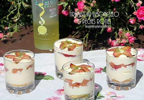 Tiramisu au limoncello et pêches rôties