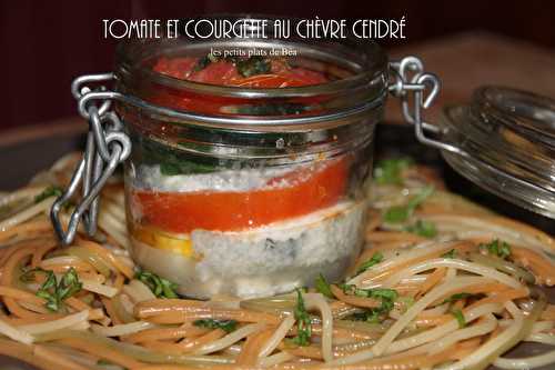 Tomate et courgette au chèvre cendré