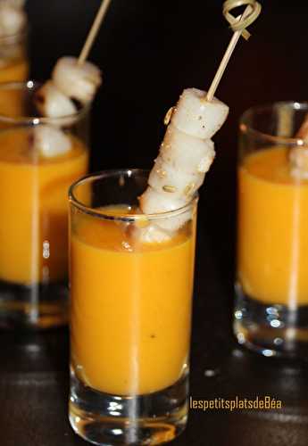 Velouté de fenouil à l'orange, brochette de pétoncles - Les petits plats de Béa