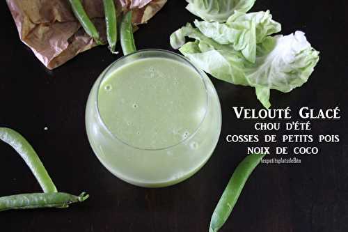 Velouté glacé coco chou d'été et cosses de petits pois