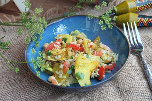 Salade orientale  au pâtisson rôti (deux versions)