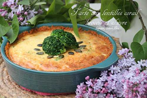 Tarte aux lentilles corail, brocoli et chèvre