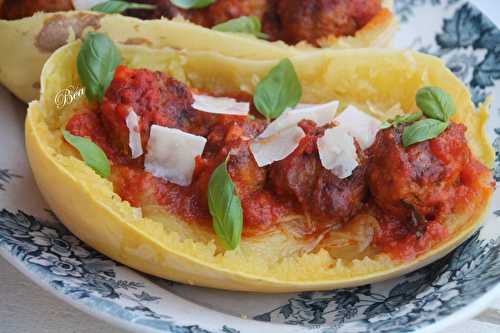 Courge spaghetti aux polpettes