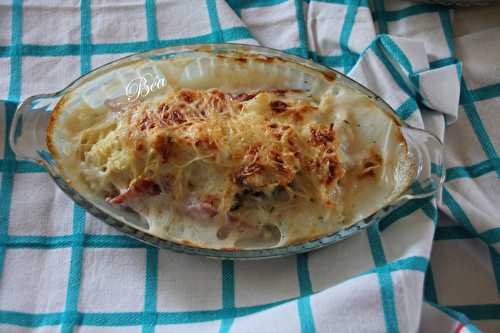 Roulade de jambon au chou fleur gratinée