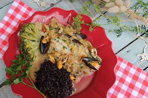 Sole en matelote à la crème de rouille (ou 2ème version à la normande) - balade bretonne à Guidel