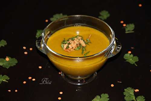 Velouté de potiron au curcuma et à la coriandre