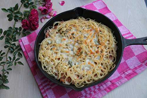 Gâteau de spaghetti au thon et au pesto rouge - Les petits plats de Béa