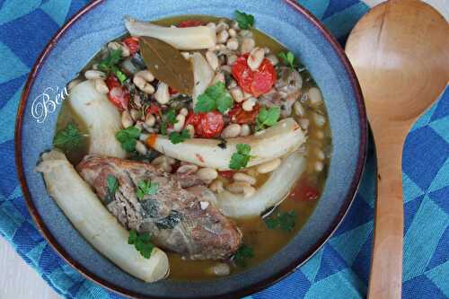 Ragout d'agneau aux navets marteaux et haricots blancs