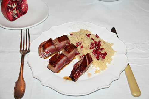 Couscous de canard et grenade fraîche