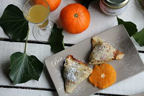 Samoussas de crêpes à la crème de pistache et agrumes