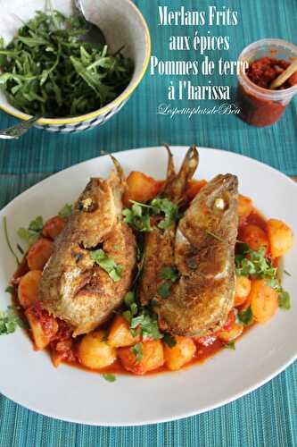 Merlans frits aux épices et pommes de terre à l'harissa