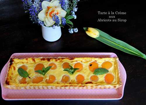 Tarte à la crème aux abricots au sirop