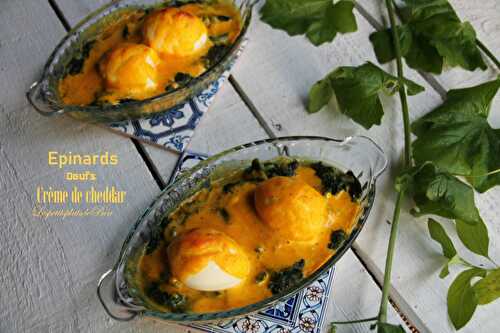 Epinards et oeufs durs à la crème de cheddar