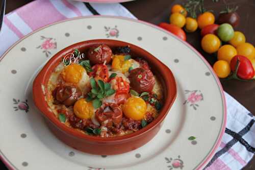Polenta sauce bolognaise, tomates cerises et tomme de brebis - Les petits plats de Béa