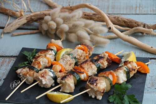 Brochettes de loup de mer