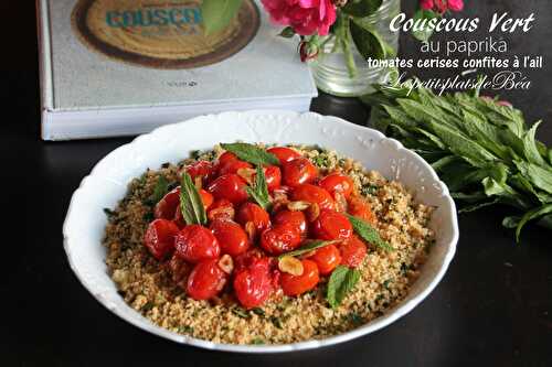 Couscous vert au paprika et aux tomates cerises confites à l'ail