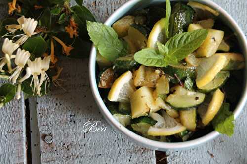 Salade de courgettes à la menthe, citron et zaatar