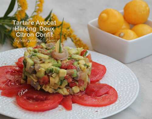 Tartare d'avocat et harengs doux au citron confit