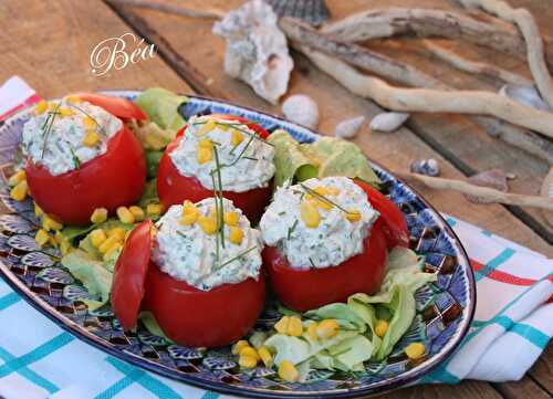 Tomates farcies aux rillettes de harengs fumés