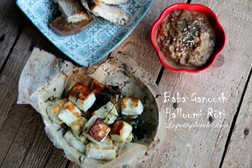 Baba Ganoush et halloumi rôti pour un apéro dinatoire