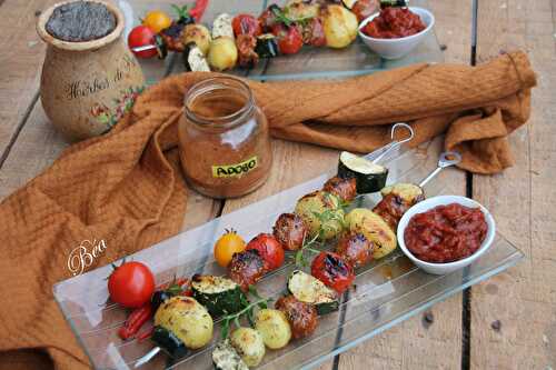 Brochettes de légumes au chorizo frais