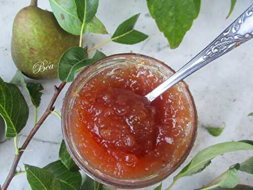 Confiture poires, prunes à la fève tonka