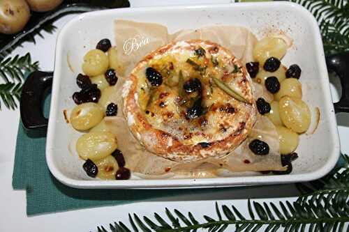 Camembert rôti au sirop d'érable raisins et cranberries - balade normande