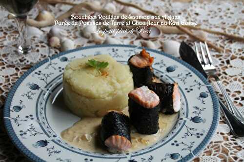 Bouchées roulées de saumon aux algues, purée de pommes de terre et chou fleur au kari gosse - balade bretonne à Rennes (2)