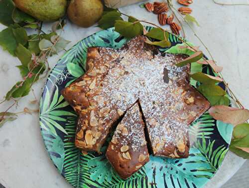 Gâteau santé aux poires et noix de pécan - bataille food#95 - Les petits plats de Béa