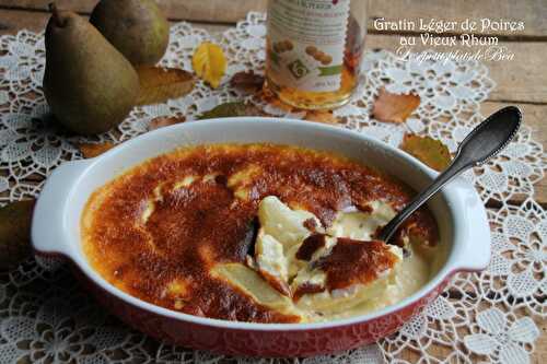 Gratin léger de poires au vieux rhum