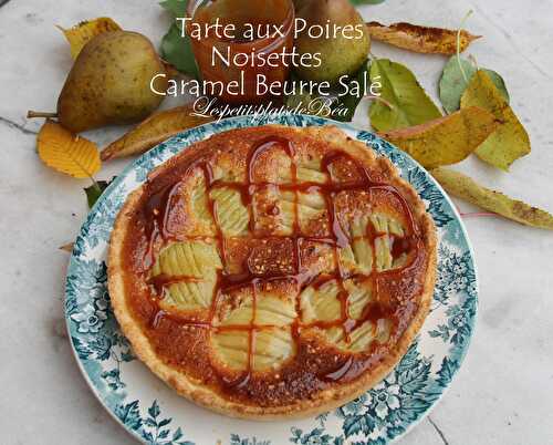 Tarte aux poires, noisettes et caramel beurre salé