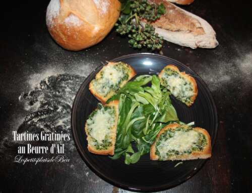 Tartines gratinées au beurre d'ail