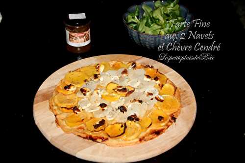 Fine tarte aux 2 navets et chèvre cendré