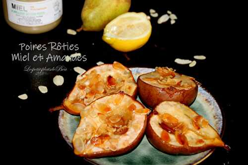 Poires rôties au miel et aux amandes