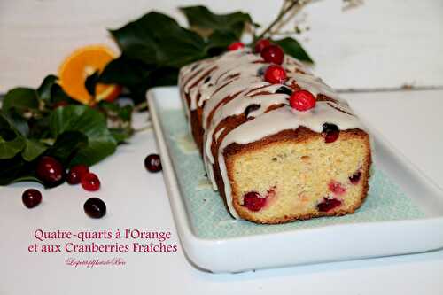 Quatre quarts à l'orange et aux cranberries fraîches