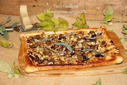 Tarte feuilletée aux champignons et gorgonzola